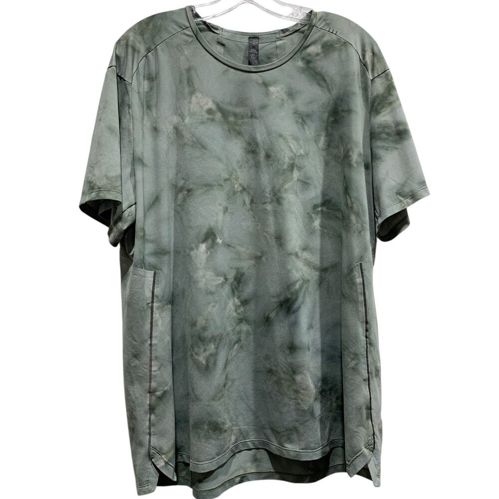 Lululemon Fast and‎ Free Short Sleeve Tee Men's SZ XL Green tie-dye